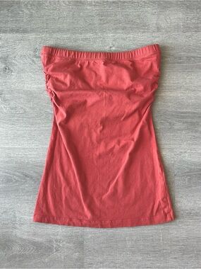 Y2K Bluecrush Strapless Rust Coral Tube Top Strapless